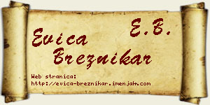 Evica Breznikar vizit kartica